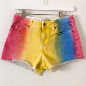 Black Heart Tie Dye Low Rise Denim Jean Shorts